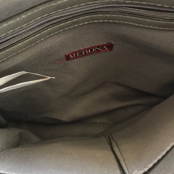 Merona Gray Cuir Leather Handbag - Picture 5 of 10